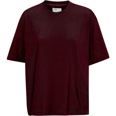 Dames-T-shirt Colorful Standard Organic oversized oxblood red