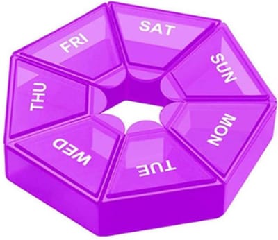 Vardaan Pillendoos - Pillenbakje - Pillen Organizer - Medicijn Doosje - 7 Dagen - Paars