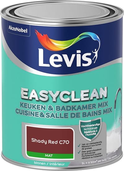 Levis - Easyclean Keuken & Badkamer Mix - Shady Red C70 - Mengverf - 1 L