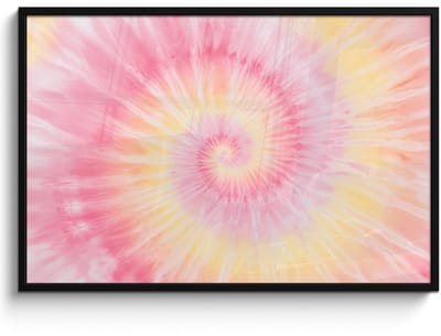 Poster in lijst - Fotolijst 120x80 cm - Posters - Patroon - Tie Dye - Pasteltinten - Roze - Posterlijst zwart - Decoratie - Wanddecoratie woonkamer - Muurdecoratie slaapkamer