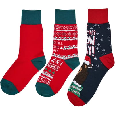 Urban Classics - Christmas Bear Kids 3-Pack Sokken Kinderen - 39/42 - Multicolours