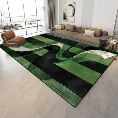 Noordse Licht Luxe Groot Woonkamer Tapijt Huis Zachte Decoratie Slaapkamer Bedzijde Kleed Groen Abstract Lounge Bank Tafel Vloermat 60*90cm gray