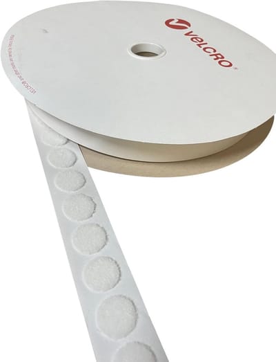 Witte Stick On Coins - Haak & lus 22mm - Dubbelzijdige zelfklevende pads - Sticky Dots - Zelfklevende munten - Sterke zelfklevende stippen - Lus 1000 munten