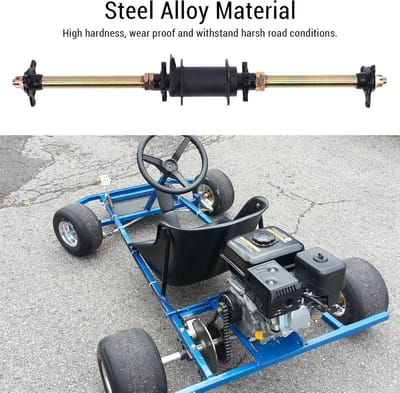 Kart Achteras - Achteras Go-Kart - Voertuig Modificatie - Met Montagebeugel - 75 cm - Zilver