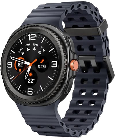 Siliconen bandje - geschikt voor Samsung Galaxy Watch 8 (40mm) / Galaxy Watch 8 (44mm) / Galaxy Watch 8 Classic - ocean stijl met gesp - donkergrijs
