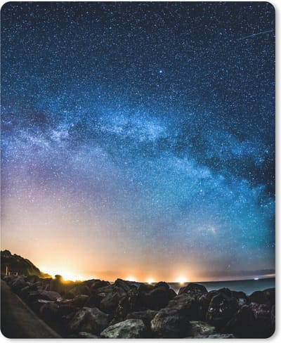Muismat Heelal - Galaxy over de hemel muismat rubber - 19x23 cm - Muismat met foto