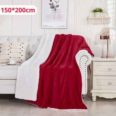Bovista Deken - Pluche - Wollen - Dekentje - Fleece - Plaid - Knuffeldeken - Bank Deken - 2 Persoons - Rood