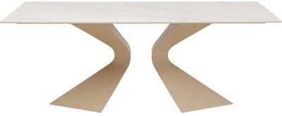 Eettafel Gloria 200x100cm macchiato keramiek wit Kare Design