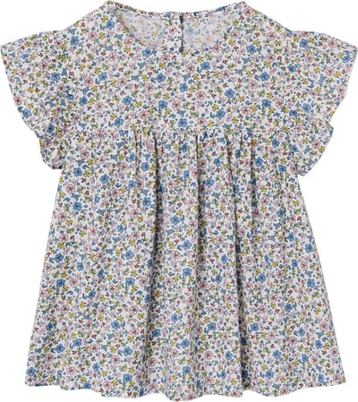 Vertbaudet Gebloemde meisjesblouse met korte mouwen en ruches