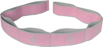 DW4Trading Yoga Stretchband Grijs-Roze - Weerstandsband - Pilates - 90x4 cm