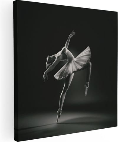 Artaza Canvas Schilderij Schilderij Vrouw - 30x30 cm - Klein - Wanddecoratie Ballerina - Muurdecoratie Woonkamer - Schilderijen Op Canvas