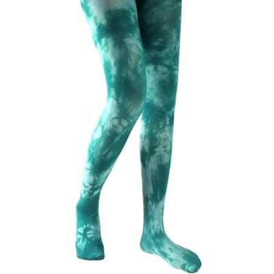 Mode Dames Oranje/Wit Tie-Dye Panty All-Over Bedrukt Nylon Panty Blauw/Groen/Oranje/Grijs Patroon Panty One Size blue