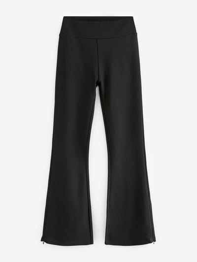 Next - Dames - Power vormgevende petite Ponte-legging met wijduitlopende pijpen - Petite - Zwart