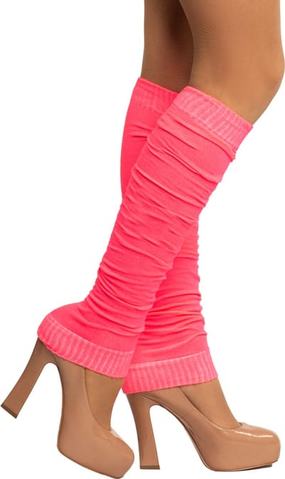 Partychimp Beenwarmers voor bij Carnavalskleding Dames Carnaval Accessoires Verkleedkleren Volwassenen - Neon Pink- Katoen/Polyamide/Elastaan - One-Size