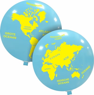 Globe Print - 36 inch - 90 cm - grote ballonnen Cattex reuze ballonnen -