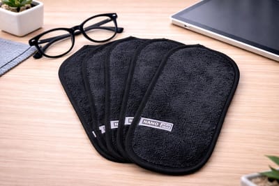 5x Nanoplus Brillen schoonmaakdoek/Nanodoek/Brilpoetsdoekjes/Zwart