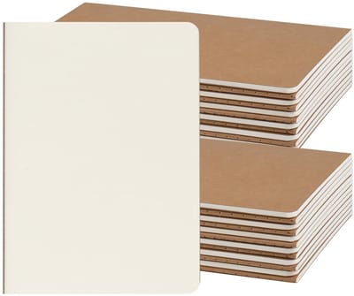 24x A5 Kraft Notitieboekjes Blanco - Jurkenboekjes School en Werk - Incl. 60 Pagina's per Notitieboek