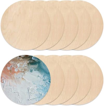 10x Ronde Houten Platen 25 cm - Houten Cirkels Onbehandeld voor Knutselen en Decoratie
