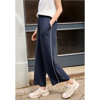 Wide Legs culottes in een Loose Fit met biezen