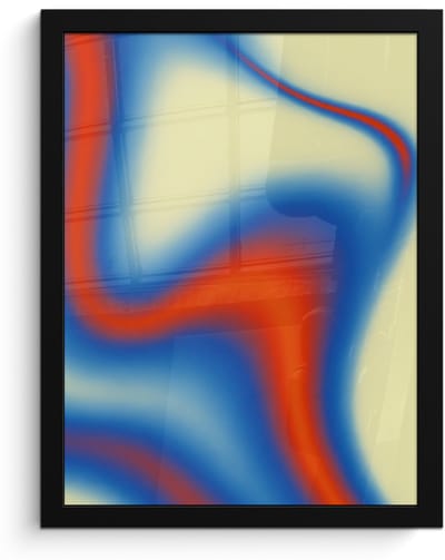 Poster in lijst - Fotolijst 30x40 cm - Posters - Golven - Kleurrijk - Abstract - Posterlijst zwart - Decoratie - Wanddecoratie woonkamer - Muurdecoratie slaapkamer