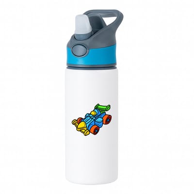 Hacebo® - Racewagen waterfles met rietje blauw - Auto - Autosport liefhebbers - Voertuig - speelgoed auto's - water fles - 650ML