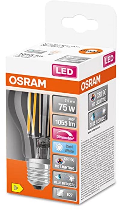 Dimbare LED lamp met hoge kleurweergave E27 Filament 4000K 1055 Lumen