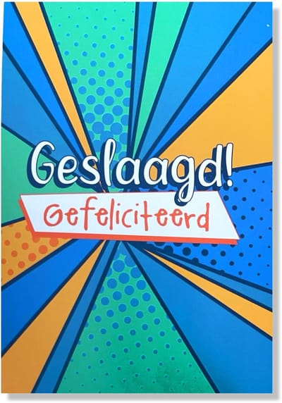 Geslaagd Wenskaart - 12x17cm - Gevouwen kaart inclusief envelop - Diploma Gehaald