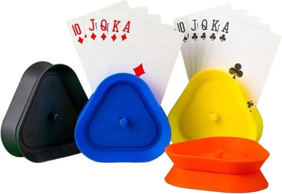 Driehoekige Kaartenhouders - Tafelstandaard Set - Kaartspellen Spelen - Compact Driehoekig Ontwerp - 8.5x9x2.6 cm - Gemengde Kleuren
