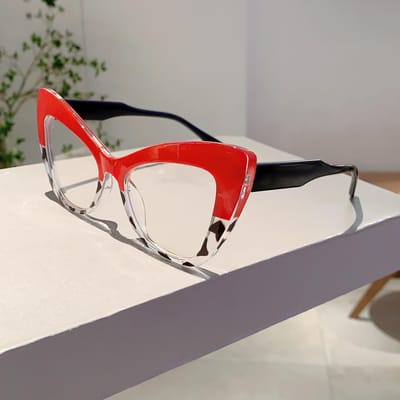 Lunettes Surdimensionnées Oeil de Chat KAMMPT Femmes Vintage Blocage Lumière Bleue Forme Papillon Couleur Bonbon Lunettes Élégantes