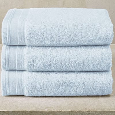 De Witte Lietaer Handdoek Contessa Powder Blue - Set 3 stuks - 50 x 100 cm - Blauw - Katoen
