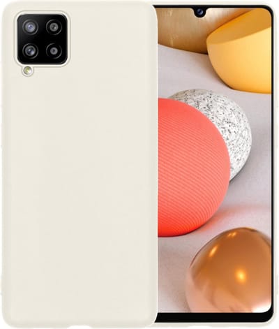 Hoesje - Geschikt voor Samsung Galaxy A42 - Sterk & Shockproof - Hoes Cover - Siliconen Case - Telefoonhoesjes - Wit