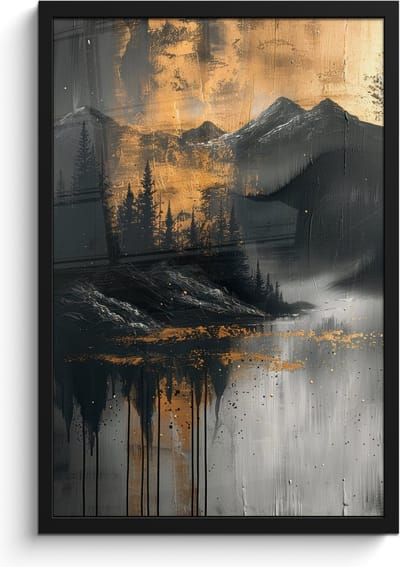 Poster in lijst - Fotolijst 40x60 cm - Posters - Natuur - Abstract - Landschap - Modern - Posterlijst zwart - Decoratie - Wanddecoratie woonkamer - Muurdecoratie slaapkamer
