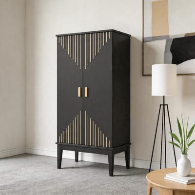 KOMHTOM - Keukenkast dressoir - Vintage stijl - Twee deuren - Deurplank - Ruime opbergruimte - 120x59x30 cm