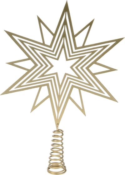 Christmas Decoration kerstboom piek - ster - goud - ijzer - 23 cm