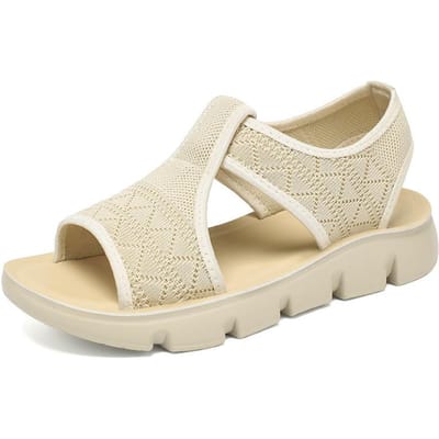 Schoenen voor Dames Zomer Nieuw Hol Ademend Dames Sandalen Sandalen Zachte Zool Comfortabele Moederschoenen Damesschoenen 41 beige