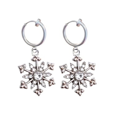 Klem oorbellen -zilverkleur- ster -sneeuwvlok-geen gaatje-Charme Bijoux