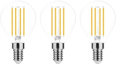 Modee E14 LED Lamp 4W - 470lm - 4000K - Neutraal Wit - LED Filament Globe Mini P45 - Vervangt 40W Halogeen Gloeilamp - 3 stuks