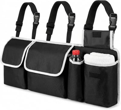 Trunk organizer met 4 compartimenten voor optimale opslag en perfecte organisatie, afmetingen 90x25x12cm, ideaal voor auto-accessoires en bagagebeheer