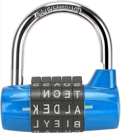 Veilige 5-cijferige combinatiehangslot voor reis en beveiliging - Blauw, ideaal voor koffers en tassen