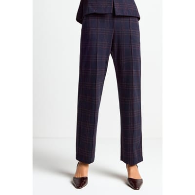 Rich & Royal Jacquard Suit Pants Midnight Blue Maat: S | Straight Broeken Outlet | Dames | Blauw