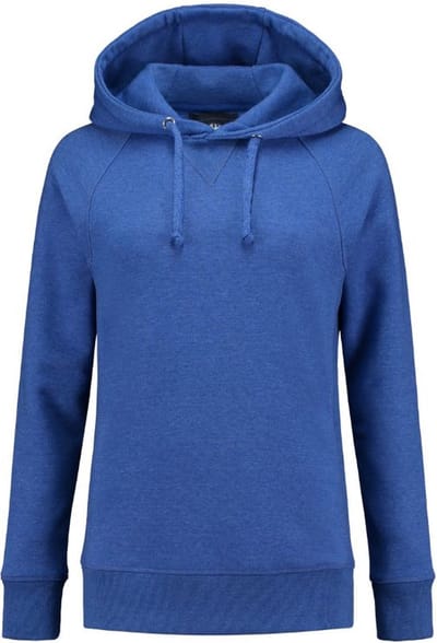 Lemon & Soda Heavysweat raglan sweater met capuchon voor dames blauw gemêleerd maat S