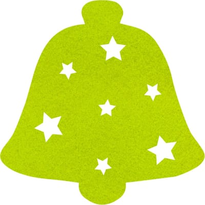 Kerstbel 2 vilt onderzetter - Lichtgroen - 6 stuks - ø 10 cm - Tafeldecoratie - Glas onderzetter - Valentijn - Cadeau - Woondecoratie - Tafelbescherming - Onderzetters voor glazen - Keukenbenodigdheden - Woonaccessoires - Tafelaccessoires