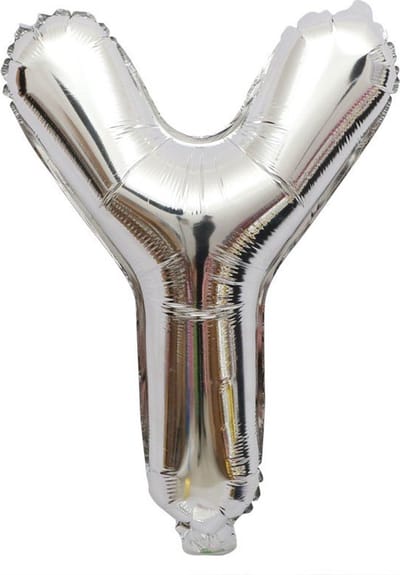 Folieballon / Letterballon Zilver - Letter Y - 41cm