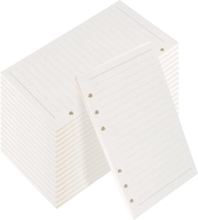 10 Stuks A6 Gelijnd Vullingspapier, 450 Vel/900 Pagina's, 6 Gat Perforaties voor Tijdschriften en Creatieve Projecten