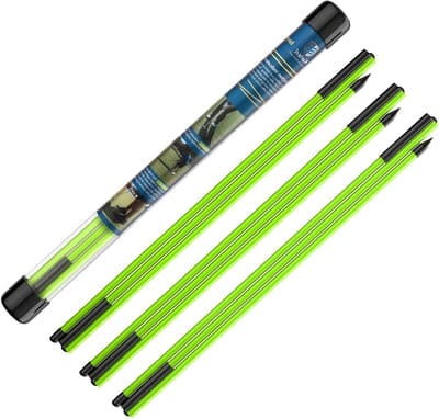 Inklapbare golfuitlijnstokken set van 3, 122 cm lange trainingshulp voor putten, richten en houding verbeteren, met doorzichtige buizenhoes, groen