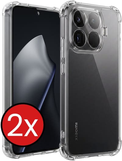 Hoesje - 2 Stuks - Geschikt voor Xiaomi 15T Pro - Sterk & Shockproof - Back Cover - Siliconen Case - Telefoon Hoes Shock Proof - Telefoonhoes - Transparant
