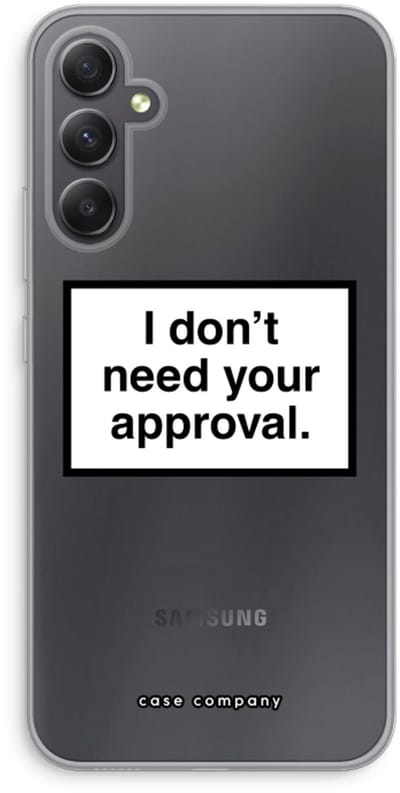 Case Company® - Hoesje geschikt voor Samsung Galaxy A34 hoesje - Don't need approval - Soft Cover Telefoonhoesje - Bescherming aan alle Kanten en Schermrand