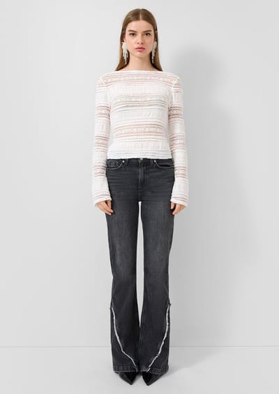 Hoge taille Regular jeans met bohemian stijl en vintage uitstraling dames QS Reena