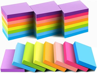 Set van 24 Assortiment Kleurrijke Zelfklevende Briefjes (1.5x2 Inch) - 1800 Vellen