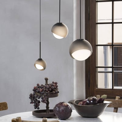 IDEAL LUX hanglamp Bloom, Ø 12 cm, zwart, metaal/glas